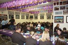 PRIDE participants enjoying dinner.
